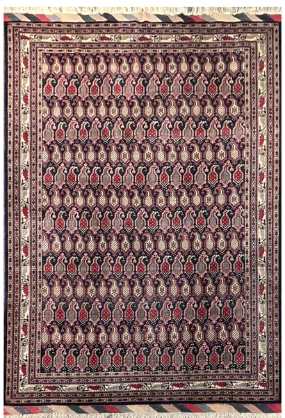 22583 - Kazak Hand-Knotted/Handmade Afghan Tribal/Nomadic Authentic/Size: 9'6" x 6'7"