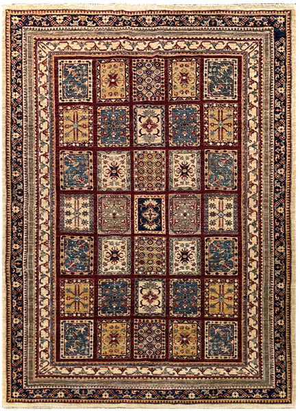 19109-Chobi Ziegler Hand-Knotted/Handmade Afghan Rug/Carpet Tribal/Nomadic Authentic/ Size: 7'6''x 5'6''