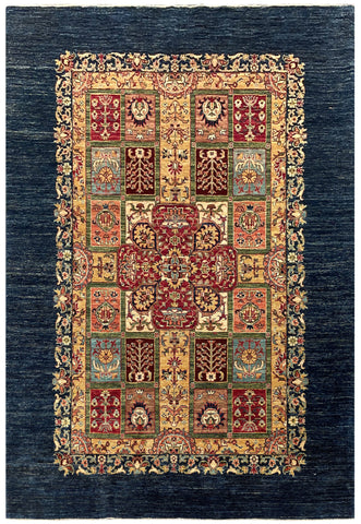 19304-Chobi Ziegler Hand-Knotted/Handmade Afghan Rug/Carpet Tribal/Nomadic Authentic/ Size: 7'7" x 5'9"