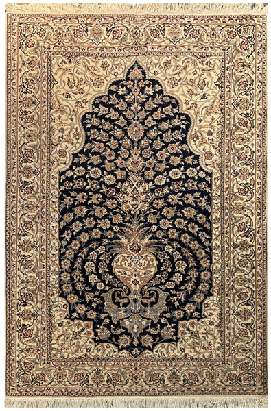 18464-Nain Handmade/Hand-Knotted Rug/Carpet Traditonal Authentic/ Size: 6'9" x 4'2"