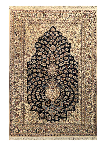 18464-Nain Handmade/Hand-Knotted Rug/Carpet Traditonal Authentic/ Size: 6'9" x 4'2"