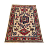 21990 - Kazak Hand-Knotted/Handmade Afghan Rug/Carpet Tribal/ Nomadic/Authentic/Size: 4'9" x 3'3"