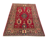 17881-Kazak Hand-Knotted/Handmade Afghan Rug/Carpet Tribal/Nomadic Authentic 5’1” x 3’10”