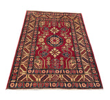 17888-Kazak Hand-Knotted/Handmade Afghan Rug/Carpet Tribal/Nomadic Authentic/Size: 5’4” x 3’11”