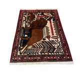 15504 - Abadeh Hand-Knotted/Handmade Persian Rug/Carpet Tribal/Nomadic Authentic/ Size: 4'10" x 3'6"