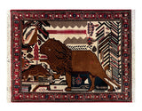 15504 - Abadeh Hand-Knotted/Handmade Persian Rug/Carpet Tribal/Nomadic Authentic/ Size: 4'10" x 3'6"