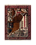 15504 - Abadeh Hand-Knotted/Handmade Persian Rug/Carpet Tribal/Nomadic Authentic/ Size: 4'10" x 3'6"