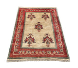 15522-Lori Gabbeh Hand-Knotted/Handmade Persian Rug/Carpet Tribal/ Nomadic/Authentic/ Size: 4'2" x 3'3"