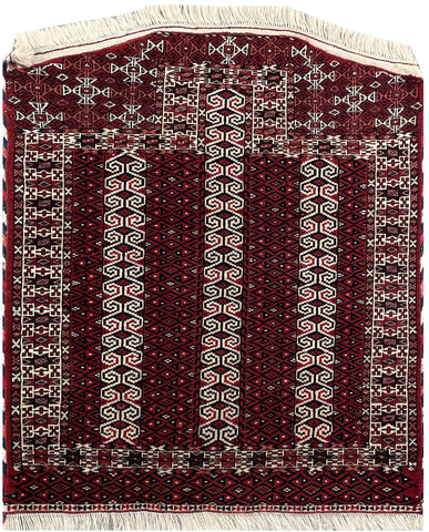 14640 - Turkoman Persian Hand-knotted Antique Authentic/Traditional Nomadic/Tribal Carpet/Rug/ Size: 3'8" x 2'11"