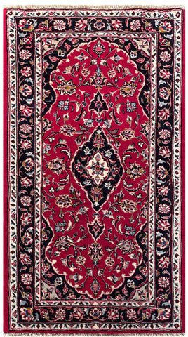 22245 - Kashan Handmade/Hand-Knotted Persian Rug/Traditional/Carpet Authentic/Size: 4'8" x 2'7"