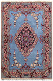 15031 - Isfahan Persian Hand-Knotted Authentic/Traditional Carpet/Rug Silk-made/ Size: 4'0" x 2'7"