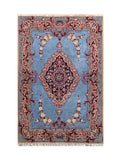 15031 - Isfahan Persian Hand-Knotted Authentic/Traditional Carpet/Rug Silk-made/ Size: 4'0" x 2'7"