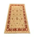 19217-Chobi Ziegler Hand-knotted/Handmade Afghan Rug/Carpet Tribal/Nomadic Authentic/ Size: 4'11''x 2'9''