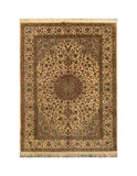 15047 - Ghom Persian Hand-Knotted Authentic/Traditional Carpet/Rug Silk-made Signed-piece/ Size: 6'7" x 4'7"