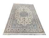 20566-Nain Habibian Hand-Knotted/Handmade  Persian Rug/Carpet Traditional Authentic/ Size: 8'0" x 5'3"