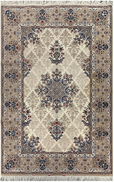 20872-Isfahan Hand-Knotted/Handmade Persian Rug/Carpet Traditional Authentic/ Size: 7'9''x 5'0''