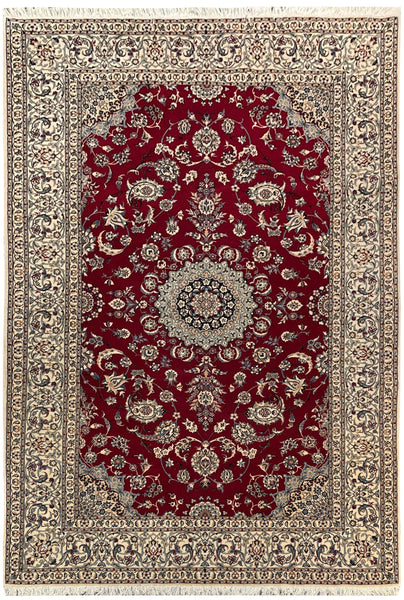 20565-Nain Hand-Knotted/Handmade  Persian Rug/Carpet Traditional Authentic/ Size: 8'0" x 5'0"