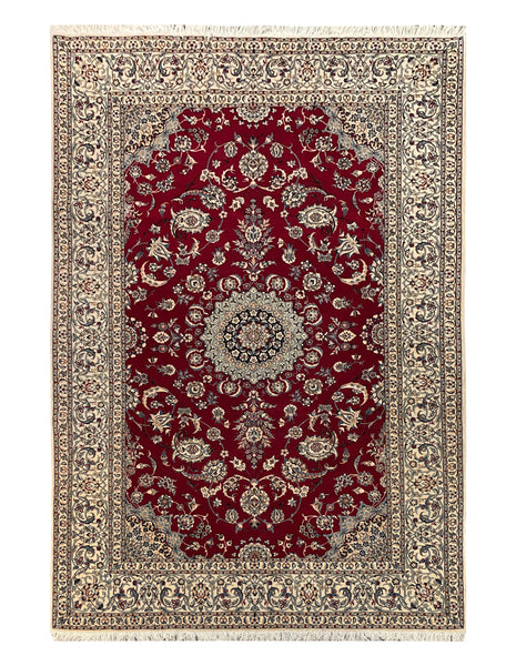 20565-Nain Hand-Knotted/Handmade  Persian Rug/Carpet Traditional Authentic/ Size: 8'0" x 5'0"