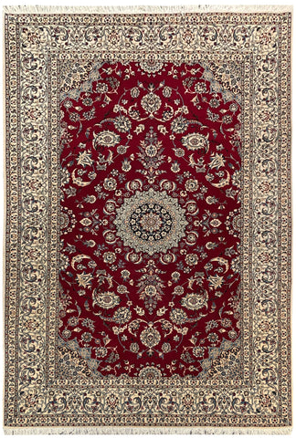 20565-Nain Hand-Knotted/Handmade  Persian Rug/Carpet Traditional Authentic/ Size: 8'0" x 5'0"