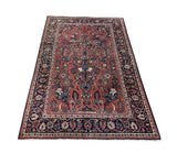 24549- Kashan Antique (1920-1930) Handmade/Hand-Knotted Persian Rug/Traditional/ Nomadic Carpet Authentic/ Size: 7'3" x 4'8"