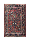 24549- Kashan Antique (1920-1930) Handmade/Hand-Knotted Persian Rug/Traditional/ Nomadic Carpet Authentic/ Size: 7'3" x 4'8"