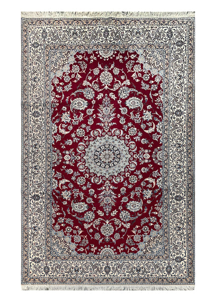 19558-Nain Hand-Knotted/Handmade Persian Rug/Carpet Traditional Authentic/ Size: 8'3" x 5'1"