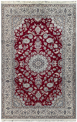 19558-Nain Hand-Knotted/Handmade Persian Rug/Carpet Traditional Authentic/ Size: 8'3" x 5'1"