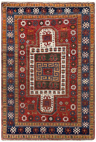 20882-Antique Kazak Handmade/Hand-Knotted Russian Rug/Carpet Tribal/Nomadic Authentic/ Size: 7’4” x 4’11”