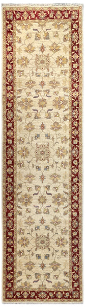 19331-Chobi Ziegler Handmade/Hand-knotted Afghan Rug/Carpet Tribal/Nomadic Authentic/ Size: 10'1" x 2'8"