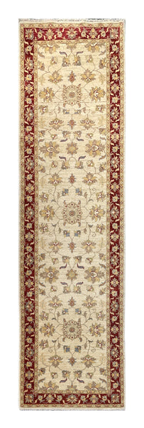 19331-Chobi Ziegler Handmade/Hand-knotted Afghan Rug/Carpet Tribal/Nomadic Authentic/ Size: 10'1" x 2'8"