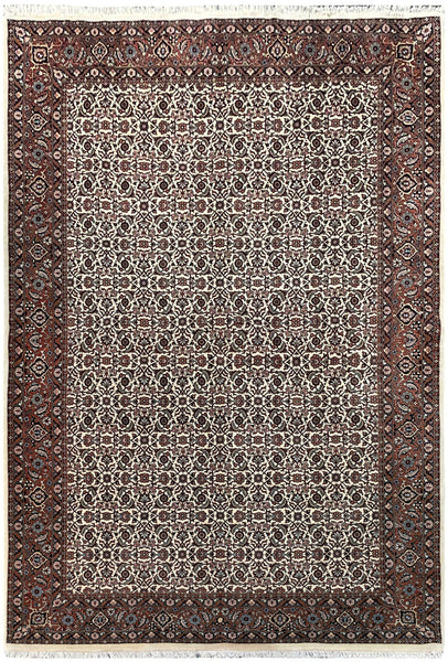 20563-Bidjar Hand-Knotted/Handmade Persian Rug/Wool+Silk Pile/Carpet Traditional Authentic/ Size: 8'6" x 5'8"
