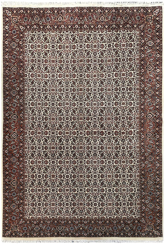 20563-Bidjar Hand-Knotted/Handmade Persian Rug/Wool+Silk Pile/Carpet Traditional Authentic/ Size: 8'6" x 5'8"