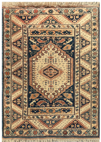 15239-Kars Hand-Knotted/Handmade Turkish Rug/Carpet Tribal/Nomadic Authentic/ Size: 5'0" x 3'3"