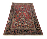 22103b-Antique Kashan(1930)/ Hand-Knotted/Handmade Persian Rug/Carpet Traditional/Authentic/Size: 6'10" x 4'4"