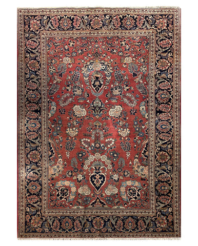 22103b-Antique Kashan(1930)/ Hand-Knotted/Handmade Persian Rug/Carpet Traditional/Authentic/Size: 6'10" x 4'4"