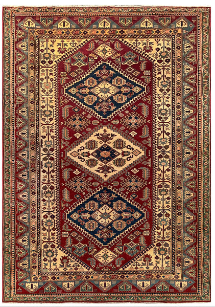 19401-Royal Shirvan Handmade/Hand-knotted Afghan Rug/Carpet Tribal/Nomadic Authentic/ Size: 8'3" x 5'9"
