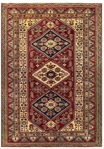 19401-Royal Shirvan Handmade/Hand-knotted Afghan Rug/Carpet Tribal/Nomadic Authentic/ Size: 8'3" x 5'9"