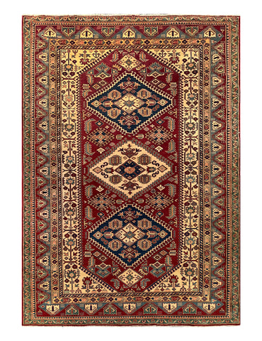 19401-Royal Shirvan Handmade/Hand-knotted Afghan Rug/Carpet Tribal/Nomadic Authentic/ Size: 8'3" x 5'9"