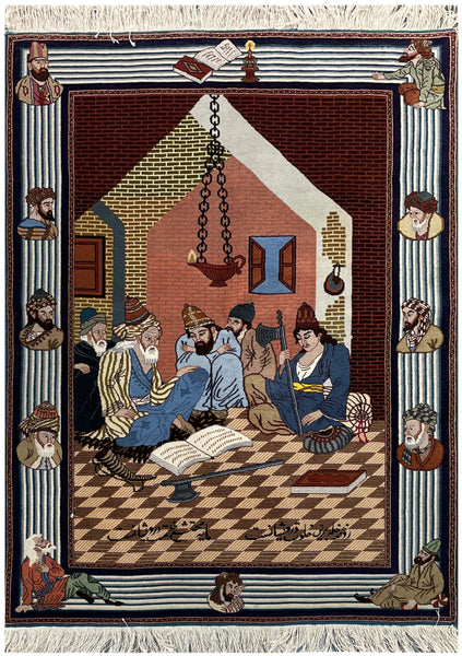 20875-Tabriz Hand-knotted/Handmade Persian Rug/Carpet Traditional Authentic/ Size: 4'10" x 3'4"