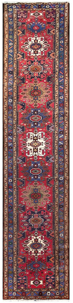 25359- Hamadan Hand-Knotted/Handmade Persian Rug/Carpet Traditional Authentic Size: 12'9" x 2'9"