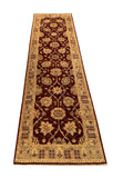 19344-Chobi Ziegler Handmade/Hand-knotted Afghan Rug/Carpet Tribal/Nomadic Authentic/ Size: 9'8" x 2'9"