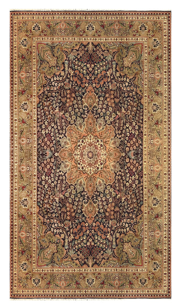 13430 - Tabriz Persian Hand-knotted Authentic/Traditional Carpet/Rug Silk-made /Size: 10'1" x 6'7"