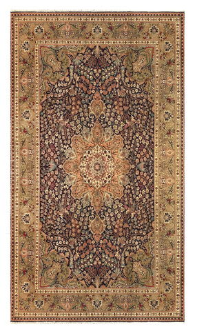 13430 - Tabriz Persian Hand-knotted Authentic/Traditional Carpet/Rug Silk-made /Size: 10'1" x 6'7"