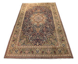 13429 - Tabriz Persian Hand-knotted Authentic/Traditional Carpet/Rug Silk-made/ Size: 9'11" x 6'7"