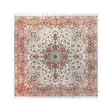 15050 - Tabriz Persian Hand-knotted Authentic/Traditional Carpet/Rug Silk-made/ Size: 8'2" x 8'2"