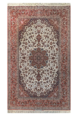 22605-Isfahan (Antique 1920-1930 Seirafian)/Hand-Knotted/Handmade Persian Rug/Carpet Traditional Authentic/ Size: 11'0" x 7'0"