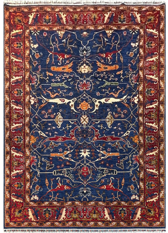 22504 - Chobi Ziegler Hand-Knotted/Handmade Afghan Rug/Carpet Traditional/Authentic/Size: 9'6" x 6'9"