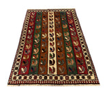 18266-Shiraz Hand-Knotted/Handmade Persian Rug/Carpet Tribal/Nomadic Authentic/Size: 6'6" x 4'4"
