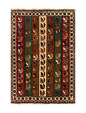 18266-Shiraz Hand-Knotted/Handmade Persian Rug/Carpet Tribal/Nomadic Authentic/Size: 6'6" x 4'4"
