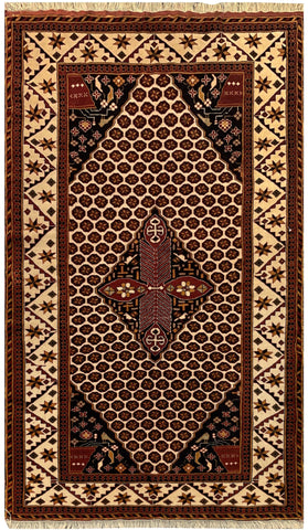 13094 - Balutch Persian Hand-knotted Authentic/Nomadic/Tribal Rug/Carpet/ Size: 6'2" x 4'2"